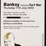 Turf War Banksy Stamped Exhibition Ticket