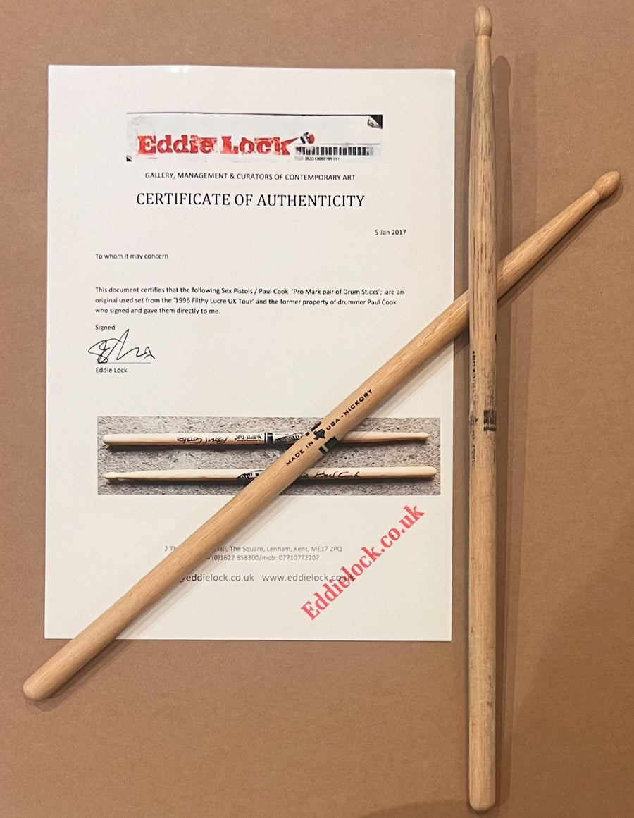 Paul Cook Used Drum Sticks