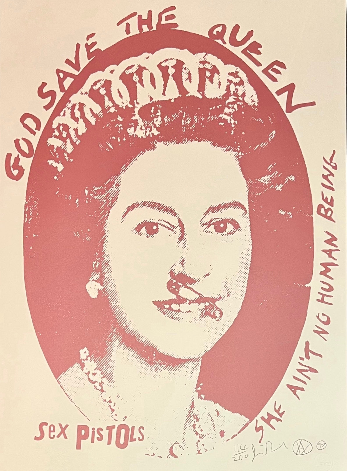 God Save The Queen Postage Stamp (Red & White Colourway) – Eddie Lock