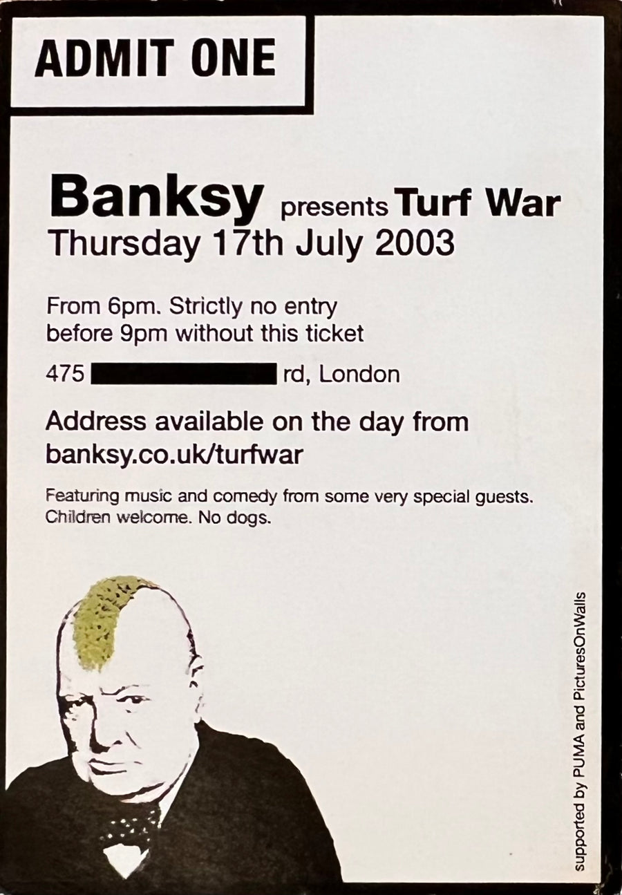 Turf War Banksy Stamped Exhibition Ticket